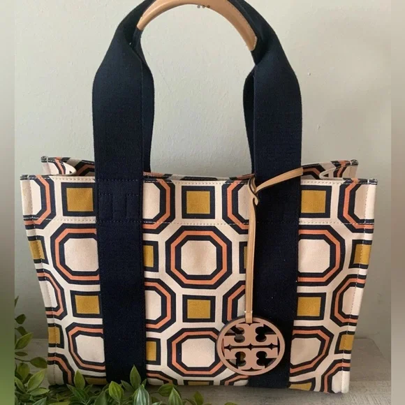 TORY BURCH X DAVID HICKS OCTAGON LARGE TOTE BAG